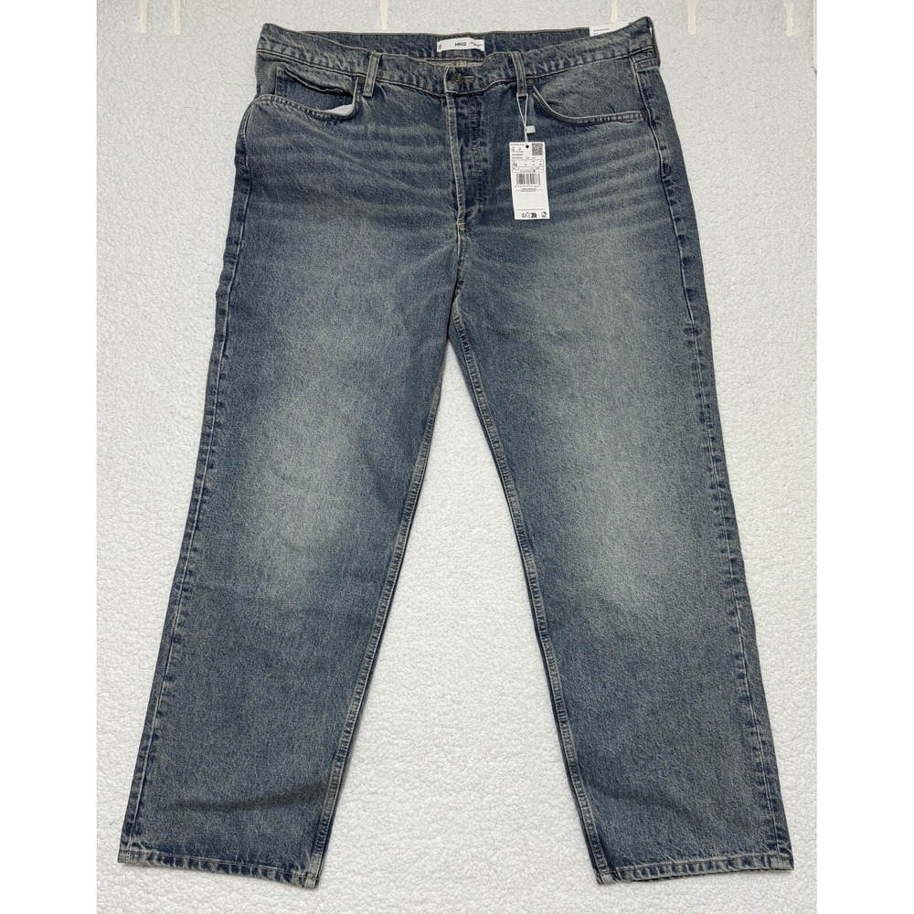 NEW MNG Mango Flare High Waist Regular Fit Cropped Length Denim Jeans Womens 14